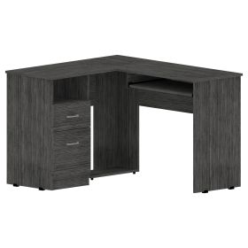 Raleigh L-Shaped Desk, Two Drawers, One Shelf, CPU Storage (Color: as Pic)